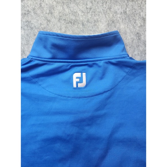 FootJoy Golf Pullover Mens Medium Blue Quarter Zip Tour Issue NBC Sports Logo - Picture 6 of 10